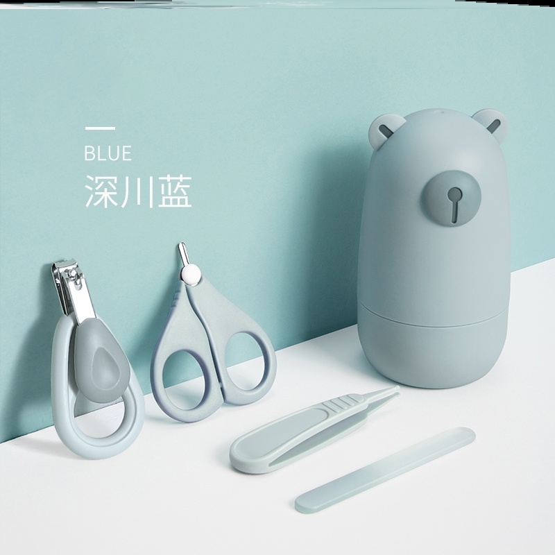 A89 - Deep Sichuan Blue - Upgraded Bear0 year Baby Care tool nail cutters Nursing suit primary baby special-purpose Newborn child security combination Labor saving