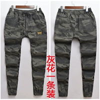 X стиль пружина и осень серые цветочные эластичные брюки (один)