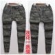 X стиль пружина и осень серые цветочные эластичные брюки (один)