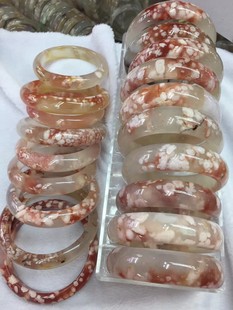 Shengyan Natural Cherry Blossom Agate Bracelet Cheongsam Casual Cake Pendant Bracelet Carved Fang Ping An buckle live room picking up leakage