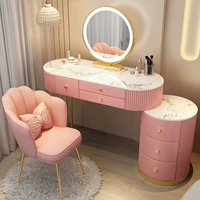 Круглый розовый 100 см. Стол+шкаф+умное зеркало+лепесток