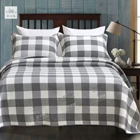 Trung tính hiện đại được chần bởi chiếc giường kẻ sọc màu xám được phủ ba tấm vải cotton đôi mỏng có thể giặt được - Trải giường thảm trải giường mùa đông