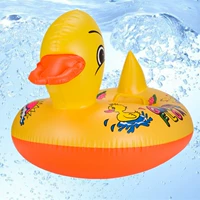 Dày kích thước màu vàng vịt bơi vòng phao cứu sinh ghế inflatable thuyền du thuyền nước trẻ em phim hoạt hình bãi biển đồ chơi phao cổ cho bé sơ sinh