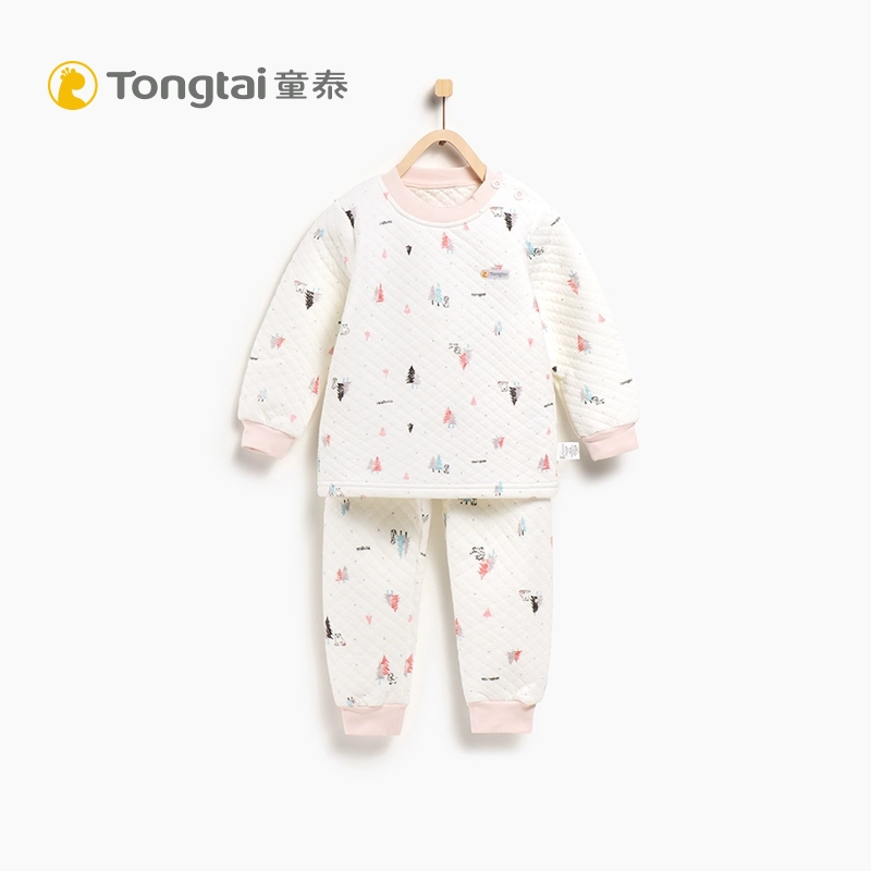 Tongtai mùa thu và mùa đông mới đồ lót nhiệt dày đặt bé 1-3 tuổi đầu và vai mở đồ lót đặt đáy - Quần áo lót