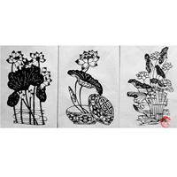 3 цветы лотоса (одиночные фотографии 26*37 см) Отправить красную бумагу