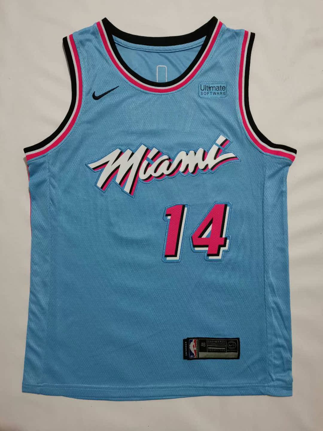 Heat 14 City Sky BlueThe heat No. 3 Wade Jersey men and women Basketball clothes No.22 Butler Jersey City Edition Basketball clothes vest