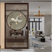 Tùy chỉnh 
            mới phong cách Trung Quốc rắn lưới gỗ lối vào vách ngăn trang trí tường lưới tản nhiệt bằng gỗ Nhật Bản màn hình phòng khách rỗng hiện đại vách ngăn gỗ
