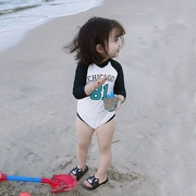 Đồ bơi trẻ em gái Xiêm dài tay áo cô gái kem chống nắng dễ thương đồ bơi Hàn Quốc trẻ em đại dương bé đồ bơi
