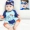Trẻ em Hàn Quốc dính liền với áo chống nắng cho bé trai dễ thương áo tắm thủy triều bé bé trai bơi thân bơi lặn - Bộ đồ bơi của Kid đồ bơi cho be trai 10 tuổi