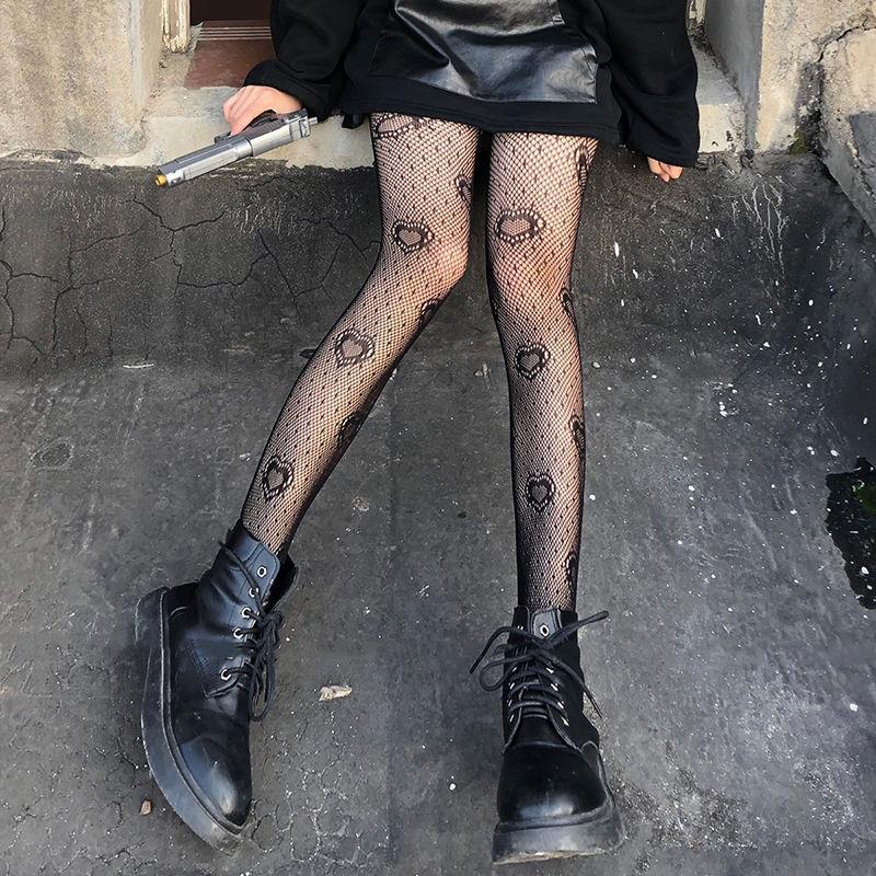 Love Dot Socks - BlackInternet celebrity bow Black pantyhose female black Fishing net Socks Autumn and winter Pantyhose Thin ins winter solar system JK