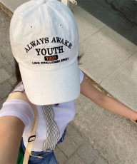 бейсболка 包邮 韩代ins博主同款 youth复古字母刺绣棒球帽