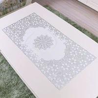 Túi kẹp tóc PVC khăn trải bàn bằng nhựa placemat hình chữ nhật mạ bạc bàn cà phê bàn ​​mat không thấm nước chống trượt - Các món ăn dùng một lần cuộn màng bọc thực phẩm