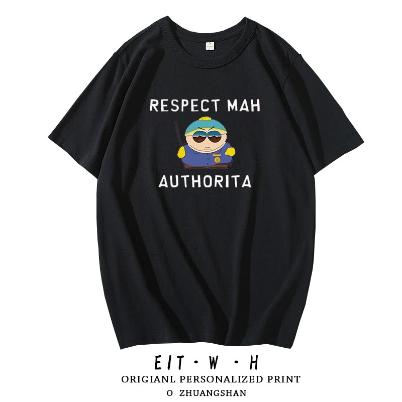 Футболка South Park с надписью Южный Парк, Kenny в коротком рукаве, одежда вокруг Kenny, полурукавная футболка