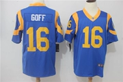 Quần áo bóng bầu dục huyền thoại người hâm mộ ưu tú thêu tay ngắn kích thước lớn hip-hop nam thể thao Rams Ram 16 # GOFF - bóng bầu dục