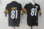 Người hâm mộ quần áo bóng bầu dục huyền thoại tay ngắn thêu cỡ lớn hip hop Người thép Steelers 81 # JAMES - bóng bầu dục găng tay chơi bóng bầu dục