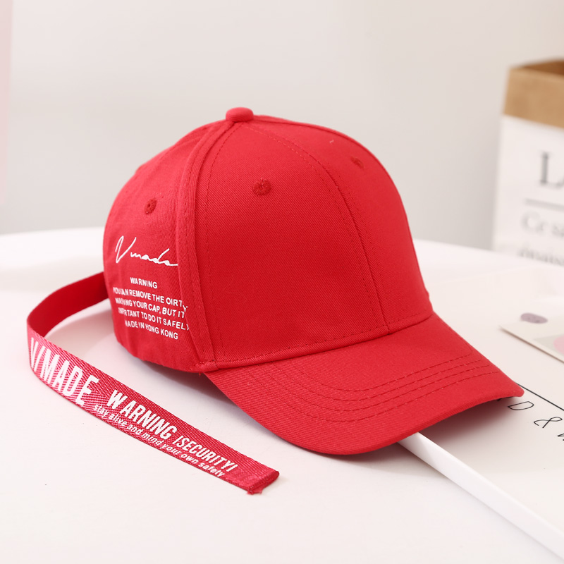 Red - Children's Long Beltnew pattern Korean version tide children Baseball Hat boy Duck tongue Sun hat Long band Sun hat Boy girl Parent child payment