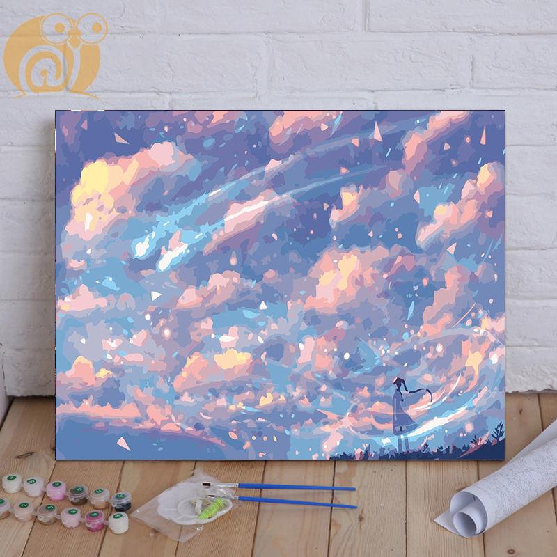 A025 Light Years AwayDigital oil painting diy fill Oil painting customized comic scenery character Color painting manual  Decorative painting