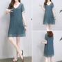 Châu âu trạm V-Cổ khí váy 2018 mùa hè phụ nữ mới của Hàn Quốc thời trang đầm đoạn dài lỏng A-Line váy váy chữ a công sở