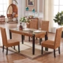 Bàn ăn gia đình tối giản hiện đại Bàn ăn hình chữ nhật thương mại kết hợp bàn ghế nhà hàng nội thất căn hộ nhỏ 1 bàn 4 ghế sofa gỗ hiện đại