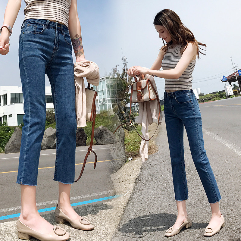 Straight-leg jeans for women in summer 2022, a thin and new style for petite women, eight-nine-inch cigarette tube pants