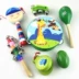Miễn phí vận chuyển phim hoạt hình bằng gỗ hoa tambourine bộ gõ rattle maracas phách rattle bộ gõ trẻ sơ sinh và đồ chơi trẻ em Đồ chơi bằng gỗ