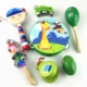 Miễn phí vận chuyển phim hoạt hình bằng gỗ hoa tambourine bộ gõ rattle maracas phách rattle bộ gõ trẻ sơ sinh và đồ chơi trẻ em