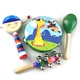 Miễn phí vận chuyển phim hoạt hình bằng gỗ hoa tambourine bộ gõ rattle maracas phách rattle bộ gõ trẻ sơ sinh và đồ chơi trẻ em