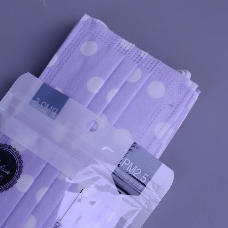 20 Poinsettiasdisposable printing Mask fashion purple Wave point Breathable Han personality goddess three layers Melt blown cloth Whitening adult colour