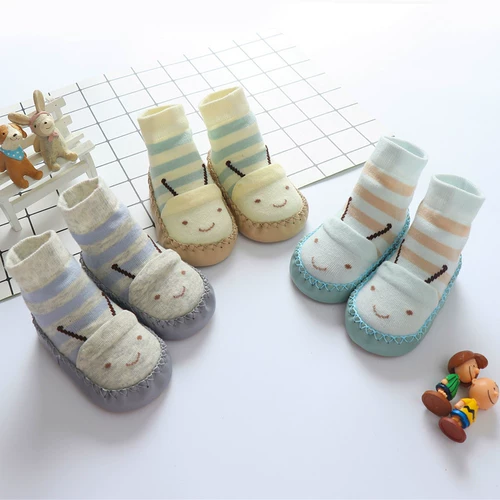 Детские осенние демисезонные нескользящие носки для новорожденных подходит для мужчин и женщин для девочек, тонкая хлопковая обувь для раннего возраста, мягкая подошва