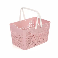 Tắm nhà tắm giỏ hoa lan di động màu hồng Bắc Âu đơn giản loại giỏ phòng tắm dã ngoại nhỏ cửa hàng bách hóa - Trang chủ hộp nhựa cứng