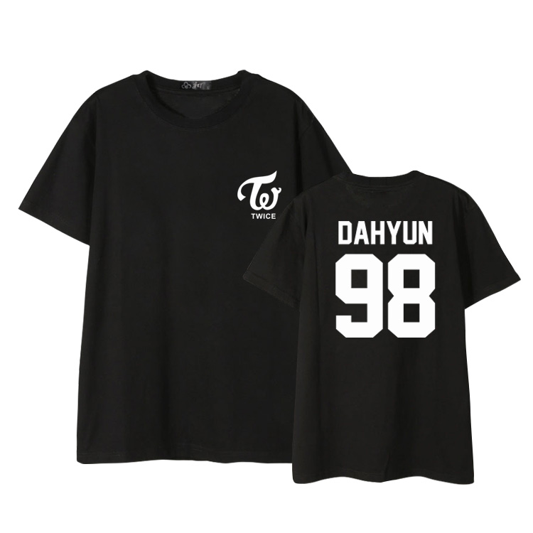 Dahyun BlackTWICE Lin nalian Yu Dingyan Pingjingtao Zhou Ziyu Mingjingnan birthday Help Same Short sleeve T-shirt men and women