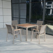 Nội thất gỗ rắn ngoài trời bằng gỗ tếch Teslin bàn vuông một bàn bốn ghế đơn giản sân vườn phòng ăn - Bàn ghế ngoài trời / sân