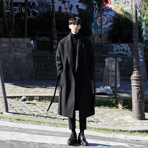 Nhật bản áo gió nam dài phần dày ấm áo ấm nam thủy triều của nam giới lỏng áo len len Hàn Quốc phiên bản