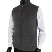 Áo len cashmere vest nam mùa thu và mùa đông cổ áo trung niên đan áo vest kinh doanh ấm áp áo vest nam