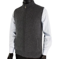 Áo len cashmere vest nam mùa thu và mùa đông cổ áo trung niên đan áo vest kinh doanh ấm áp áo vest nam áo vest len nam