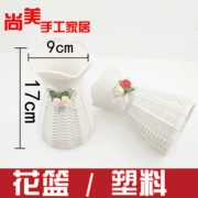 Bình hoa nhựa trắng hoa lụa chất liệu vớ hoa chất liệu hoa chậu trang trí bàn - Vase / Bồn hoa & Kệ