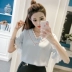 Xù tay áo thun voan nữ áo thun 2018 mới của Hàn Quốc phiên bản của chiếc áo sơ mi ngắn tay siêu cổ tích thanh lịch hoang dã áo sơ mi nhỏ thủy triều Áo phông
