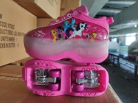 Детский трансформер на четырех колесах для школьников, розовые мультяшные коньки, удобная обувь, дорожная версия
