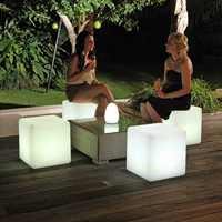 LED chiếu sáng ngoài trời đồ nội thất Cube phân KTV ghế sofa thanh bàn ghế vuông vuông đầy màu sắc - Giải trí / Bar / KTV ghế quầy bar