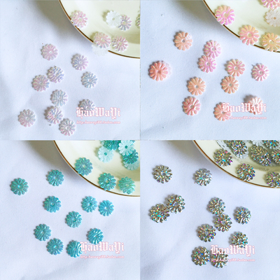 taobao agent DIY handmade fabric accessories mini fantasy laser dream fabric flower flowers diameter of about 1cm2 yuan 40 pieces