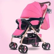 Xe đẩy em bé có thể ngồi trẻ em ngả xe đẩy di động nhẹ xe gấp bốn bánh xe đẩy em bé - Xe đẩy / Đi bộ