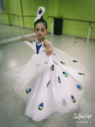 Yi Ling new children Trang phục khiêu vũ Dai trang phục múa công trắng Yang Liping với cùng một đoạn Váy xích đu con công - Trang phục