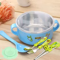 8818-синий+Spoon Fork Poarnssks [Отправить всасывающую чашку]