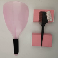 Розовый+две пачки маленькой горячей бумаги для волос+расческа для краски для волос