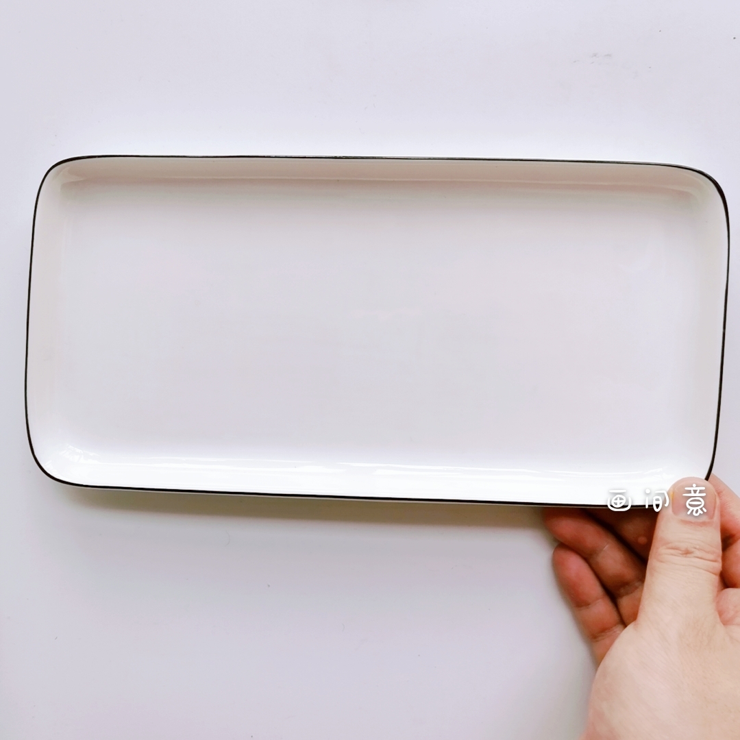 Large Rectangular Plate & About 13 * 26 * 2Cm WhiteWatercolor Palette ceramics Oil Painting Traditional Chinese painting Painting pigment white Porcelain rectangle Three grid disc rose Palette