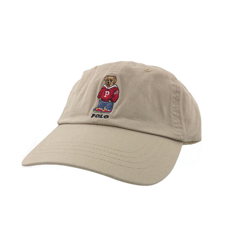 P-bear & KhakiPolo Bear Hat female Chaopai ins Paul Baseball cap male leisure time peaked cap Sun hat RL Export