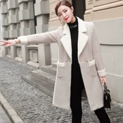 2018 vàng mới 貂 giả áo khoác len nữ phiên bản Hàn Quốc của áo khoác len mùa đông nữ dày - Áo Hàn Quốc