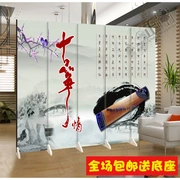 Trung tâm đào tạo nghệ thuật Guzheng màn hình gấp phân vùng thời trang phòng khách lối vào hiên Guzheng Guqin tường nền - Màn hình / Cửa sổ