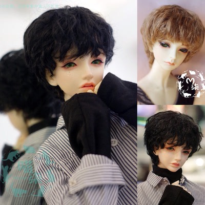 taobao agent BJD baby short hair with a wig 3-point giant baby 4 points, 6 points, 8-9Inch imitation horses, sea hair pure black golden brown meow