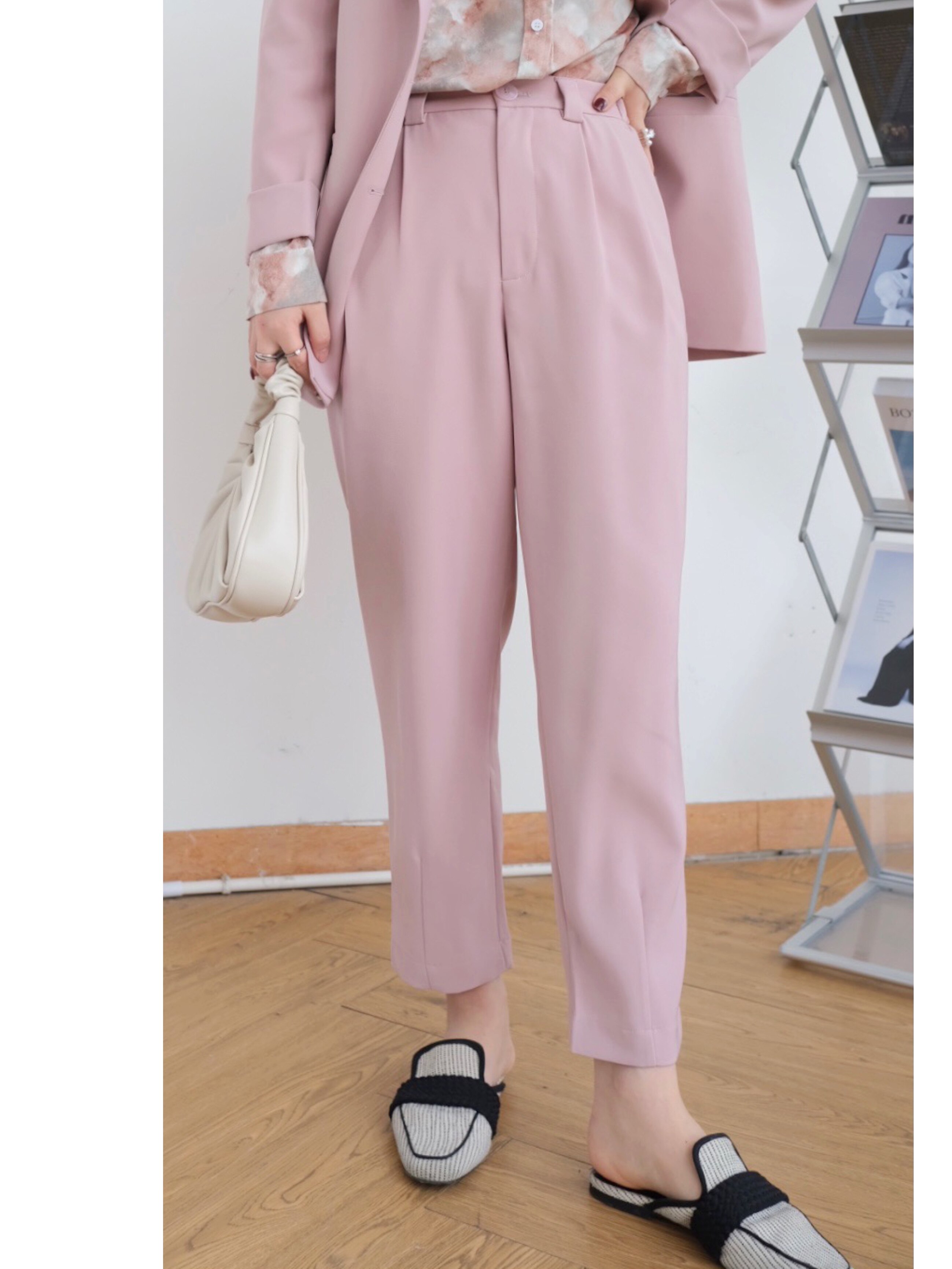 JML Ginger Wheat Grain Slimming Suit Pants 9-inch pants for women Spring and Summer